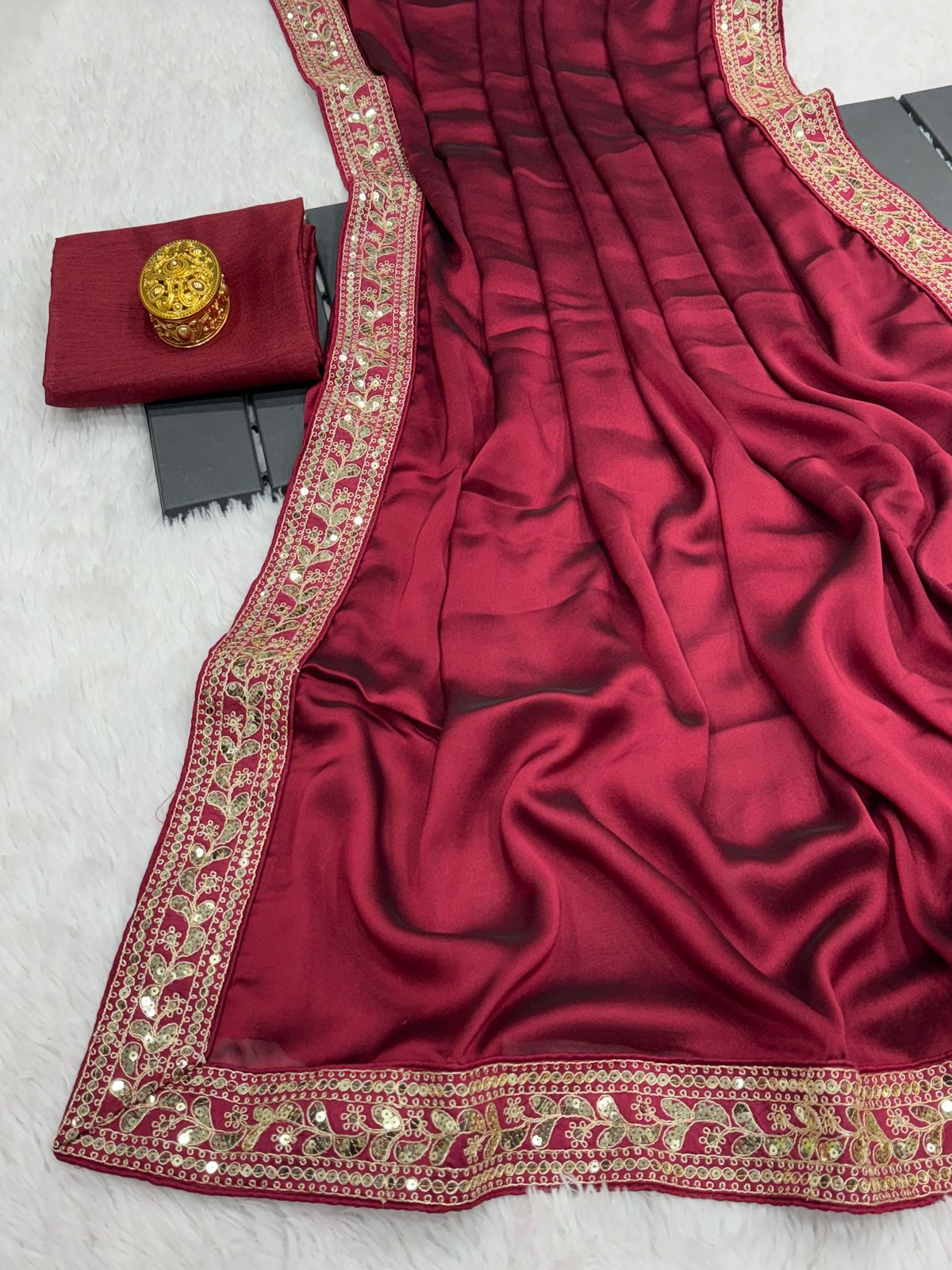 Rangoli Soft Shine Saree with Embroidery